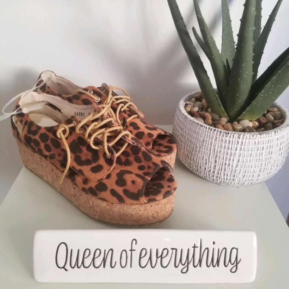 🐆 Animal Print Corked Platform Sneakers